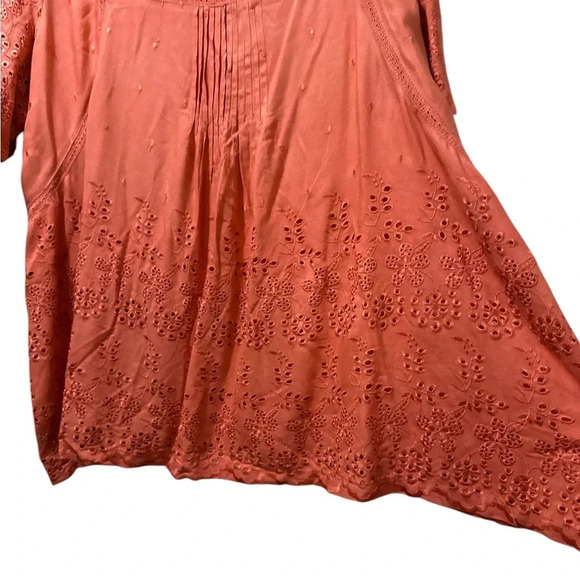 North Style Women's Coral Eyelet Top - Picture 3 of 9